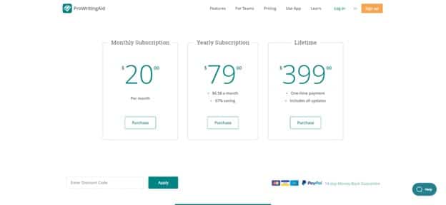 ProWritingAid-pricing