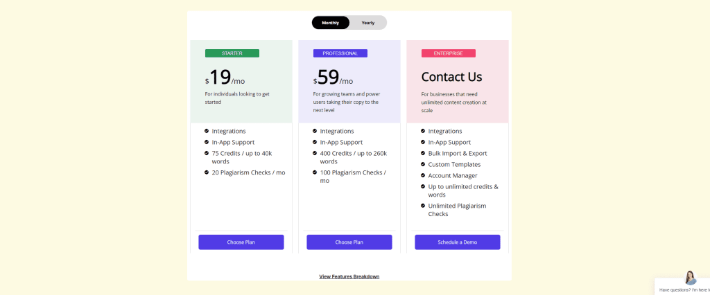 Copysmith Pricing