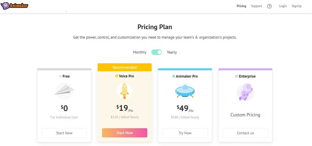 Animaker pricing