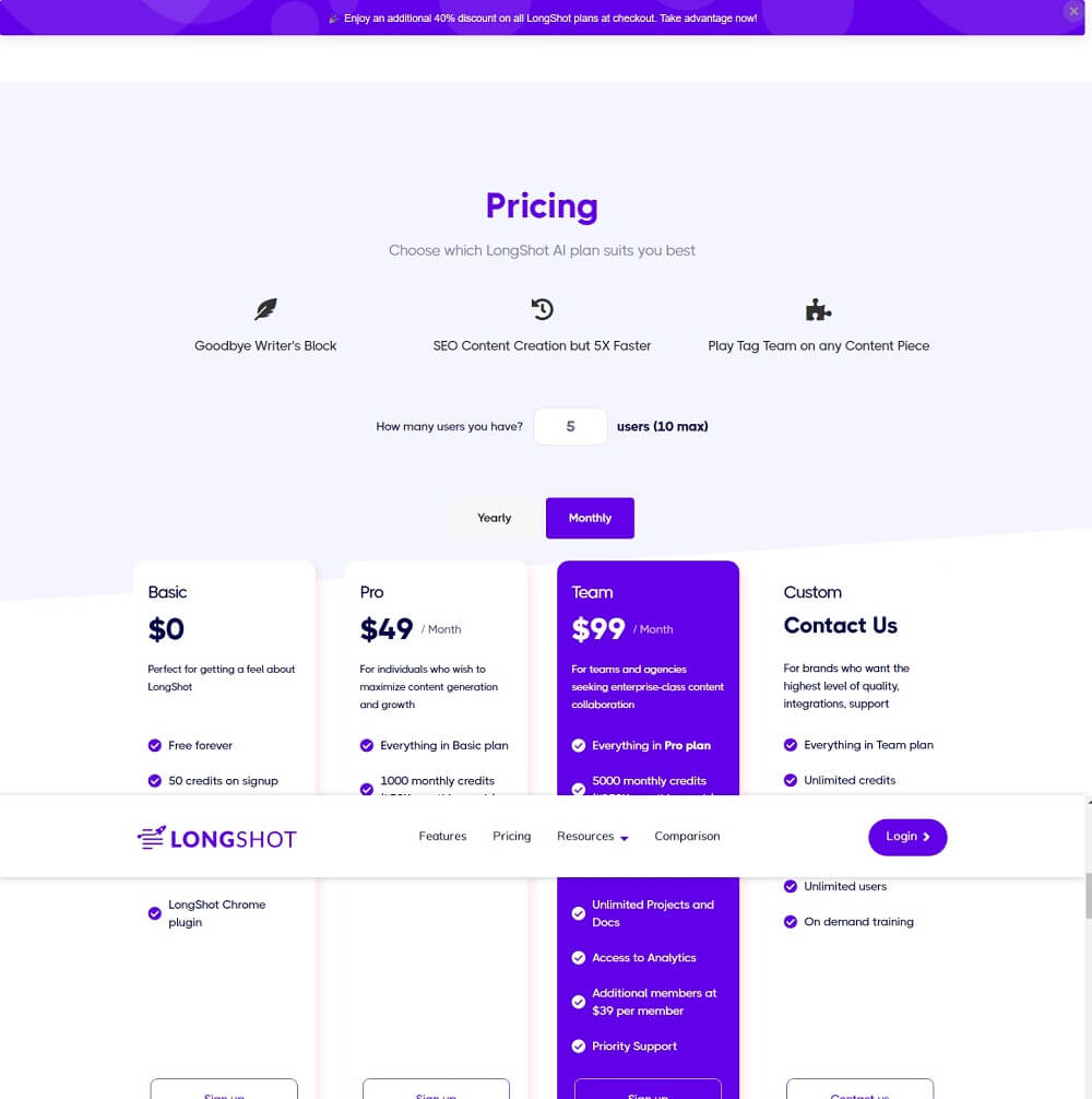 Longshot Pricing