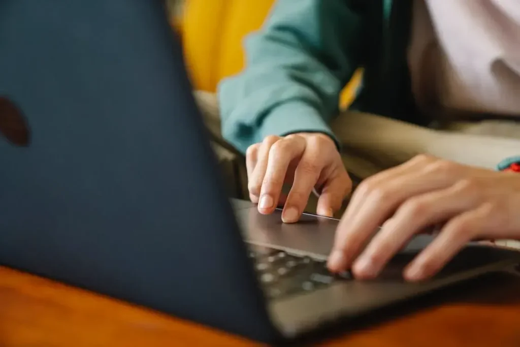 a person using a laptop