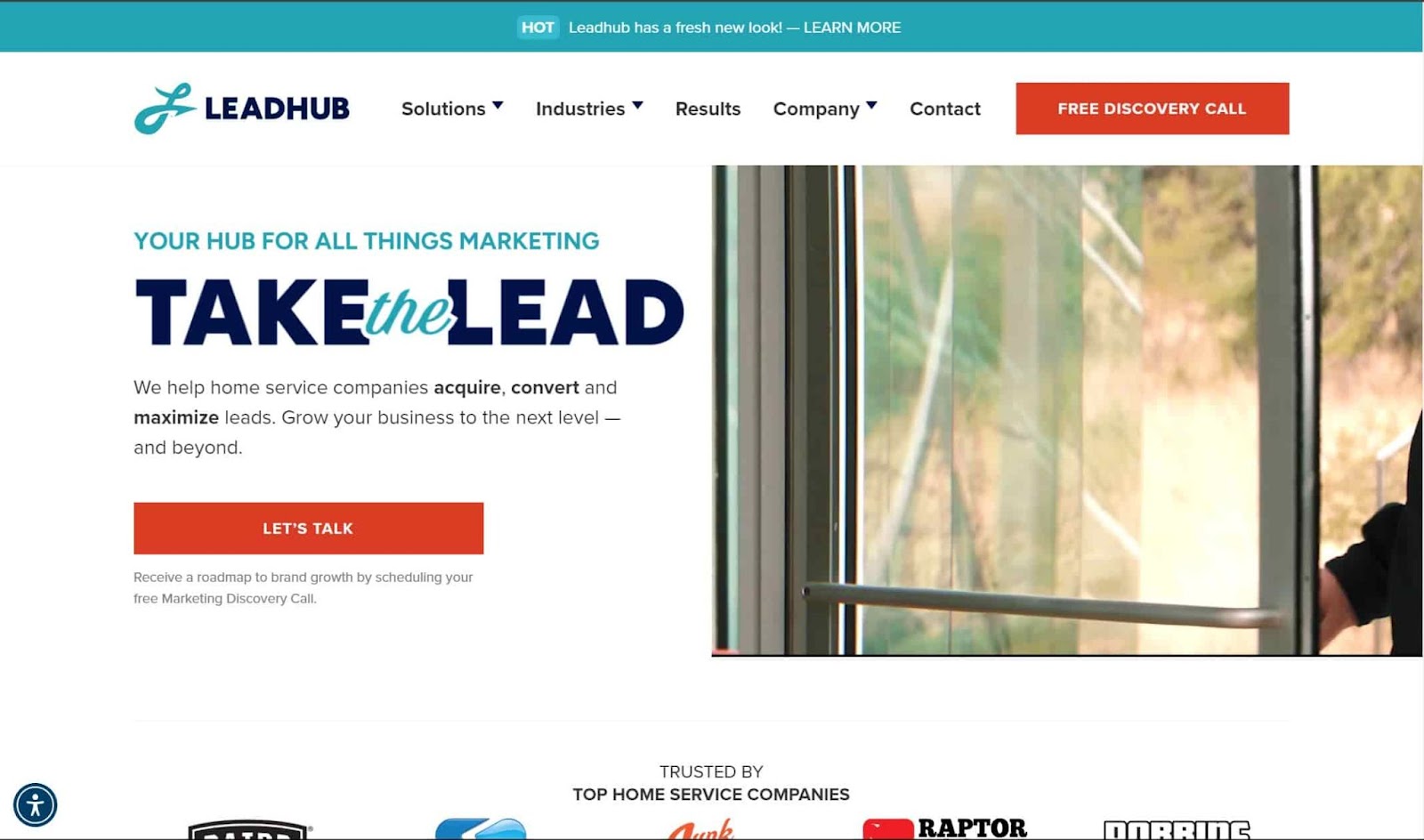 Screenshot of Lead Hub website