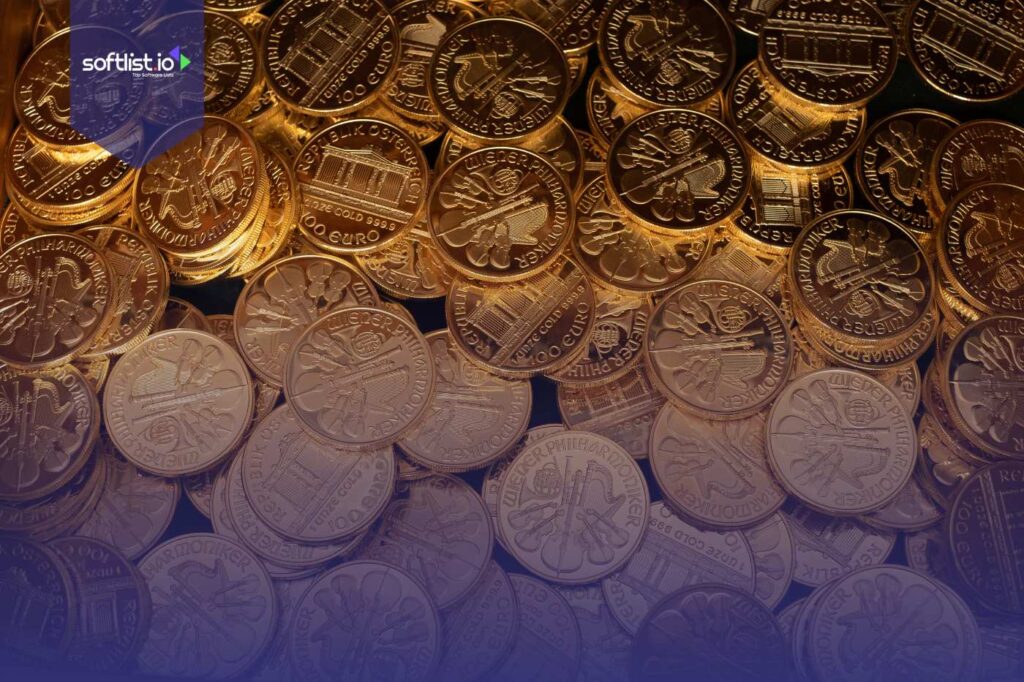 Mixed pile of gold and silver coins