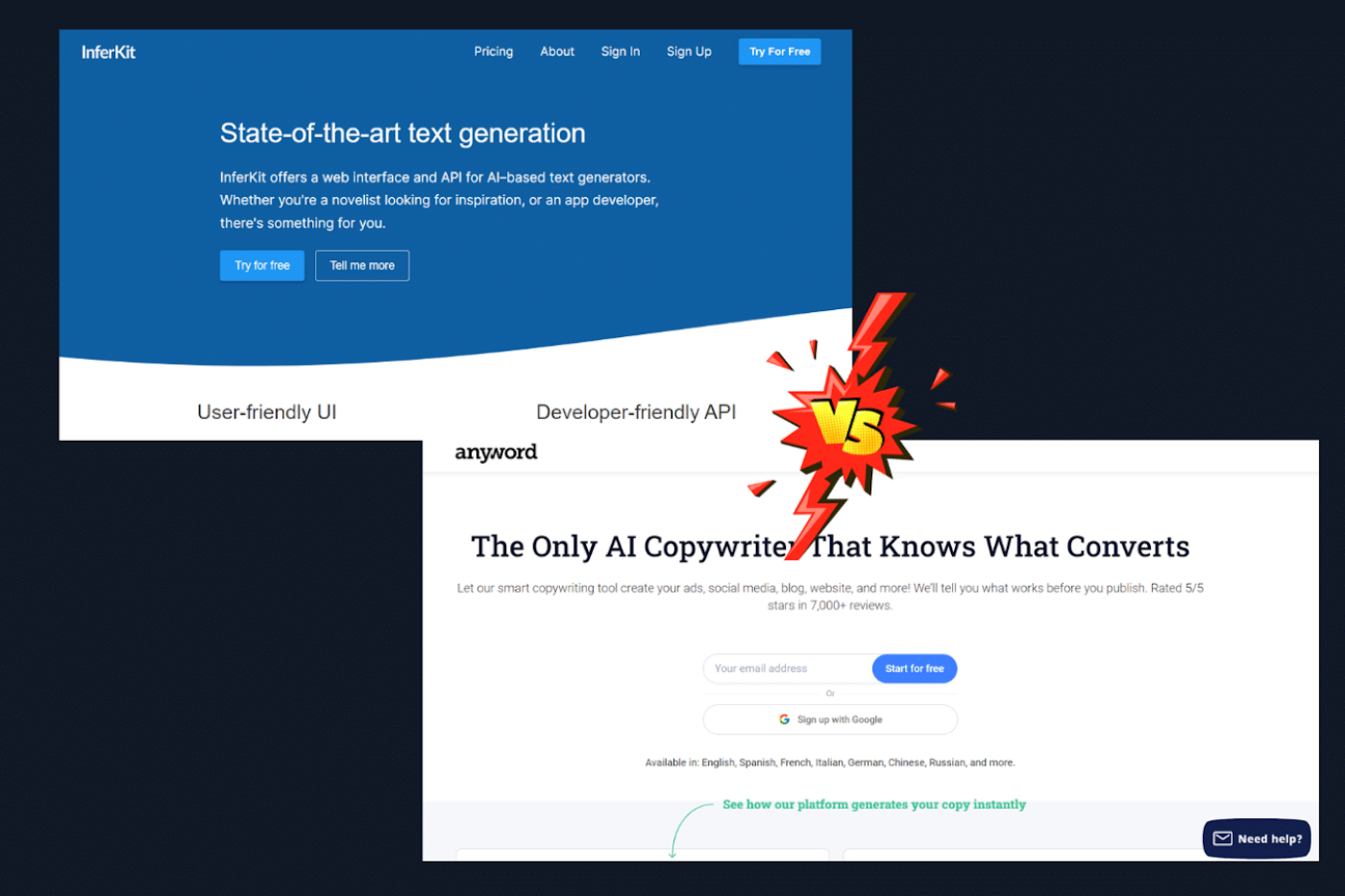 Inferkit VS Anyword AI full comparison